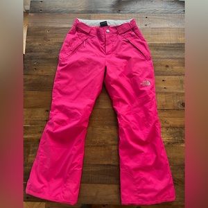 Pink Northface Adjustable waste snow pants 10/12